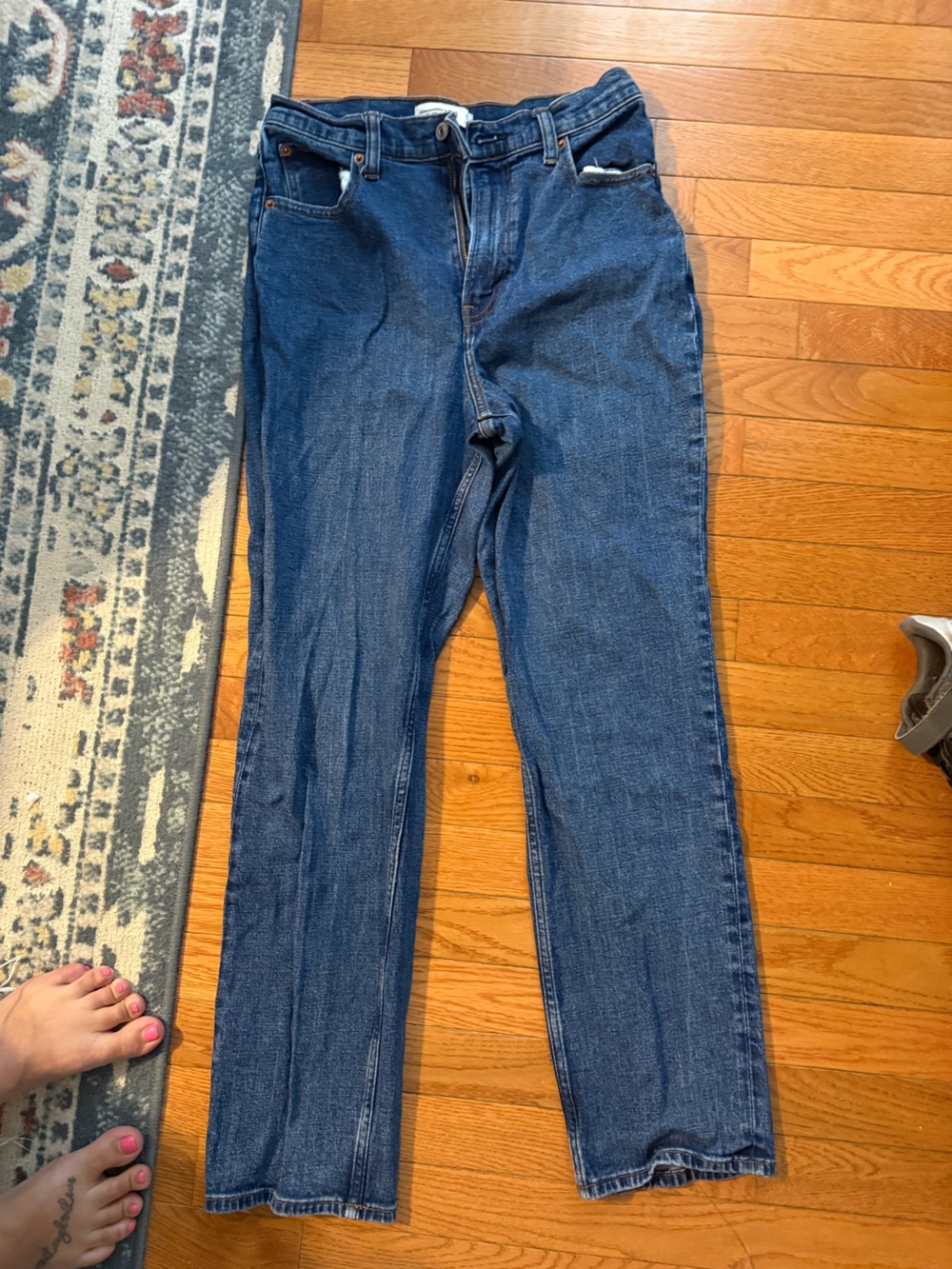 Abercrombie & Fitch Mid Blue Straight-Leg Jeans